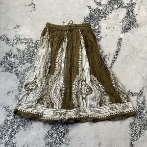 Philosophy Skirt Womens S Republic Clothing Sage Green Ivory Bohemian Peasant